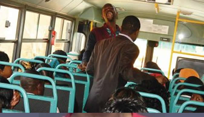 Bus preachers fight for commuters' offerings