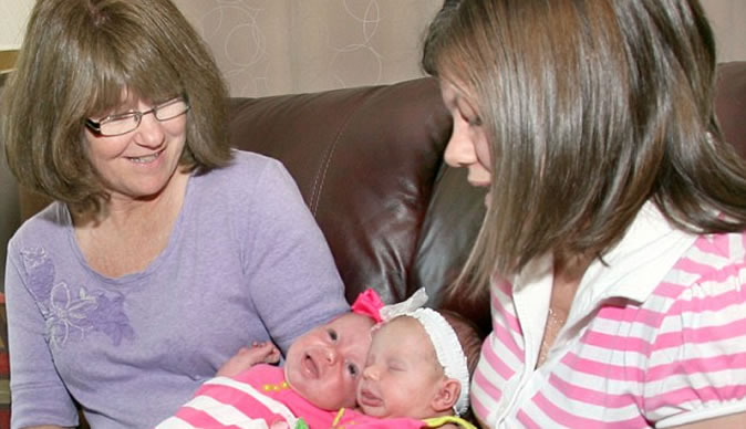 Woman gives birth to her own twin grandchildren