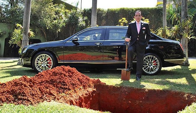 Businessman buries $500,000 Bentley so he could take it to the afterlife