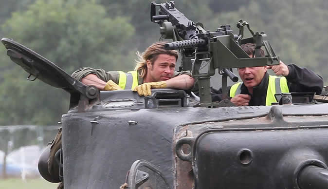 Stuntman 'stabbed' on Brad Pitt film set