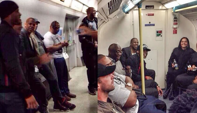 Jay Z, Timbaland and Chris Martin surprise Tube passengers